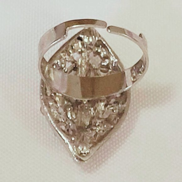 Adjustable Silver Ring with Crystals - (Gift with a $ 50+ purchase) - Picture 2 of 2